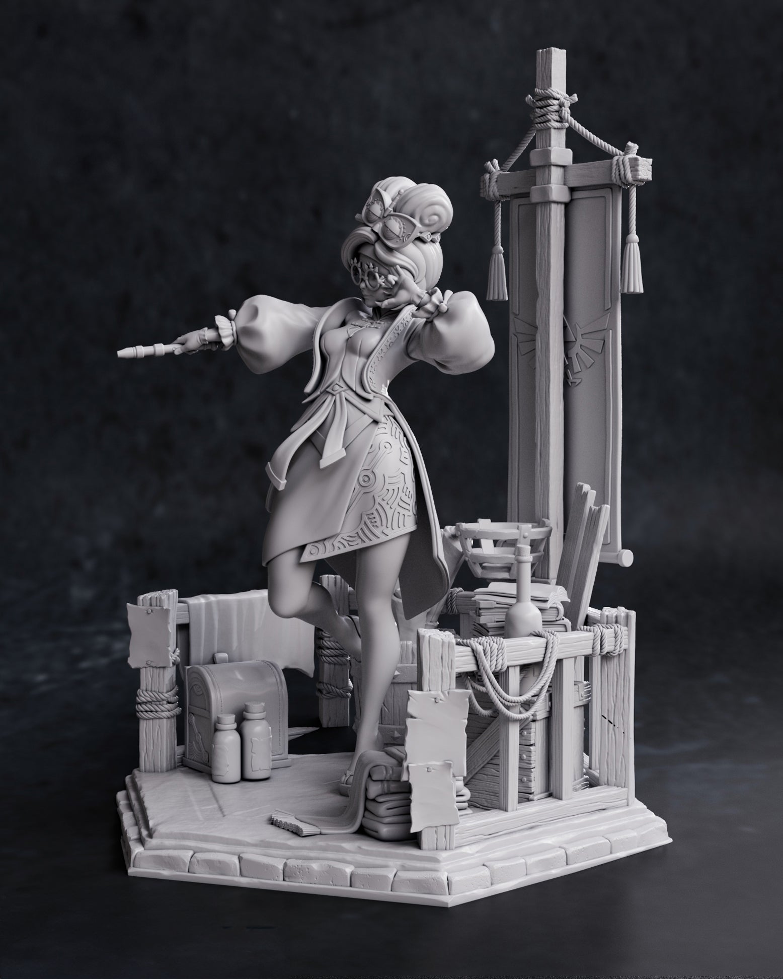 Figurine à peindre Purah the legend of zelda jeux vidéo