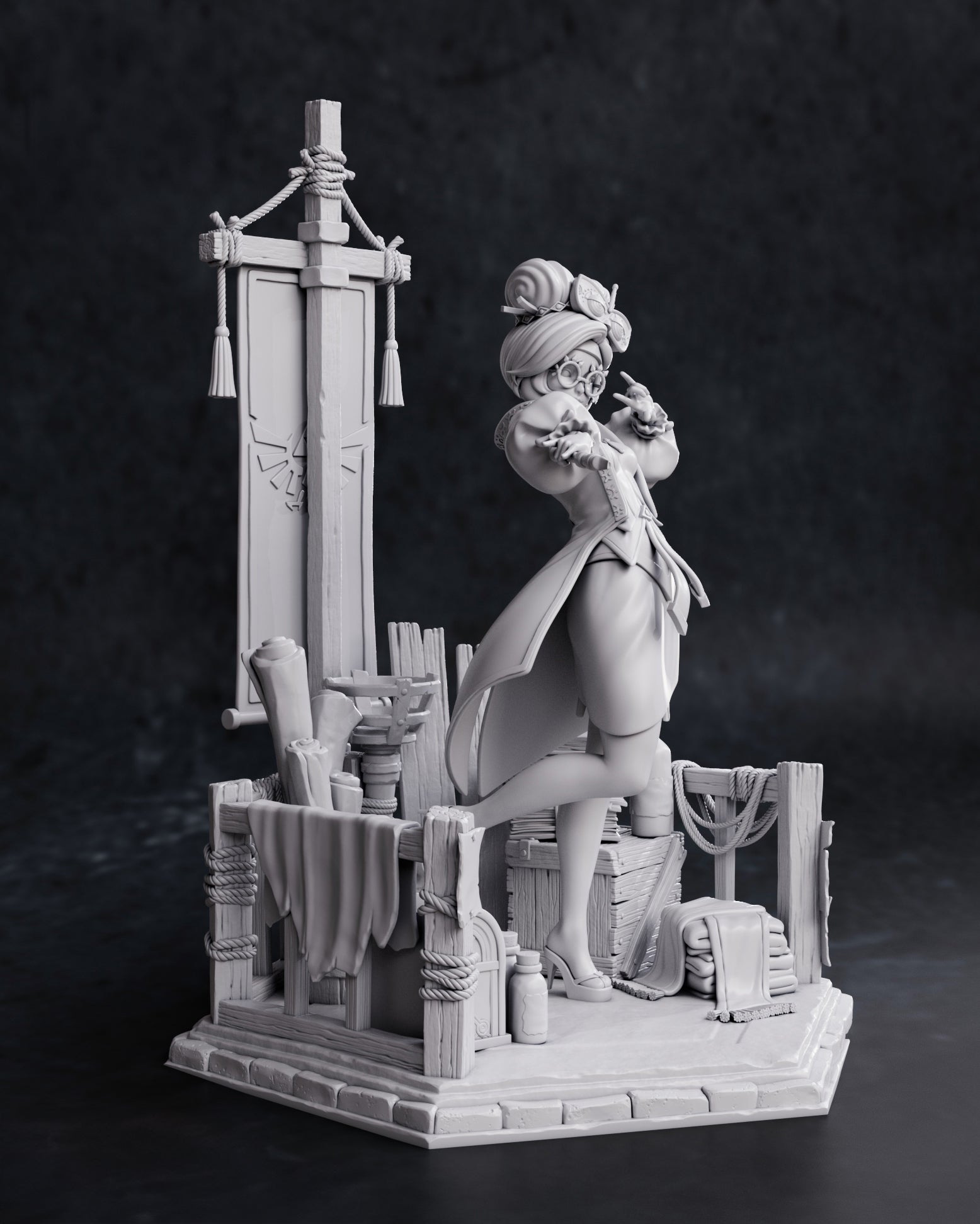 Figurine à peindre Purah the legend of zelda jeux vidéo