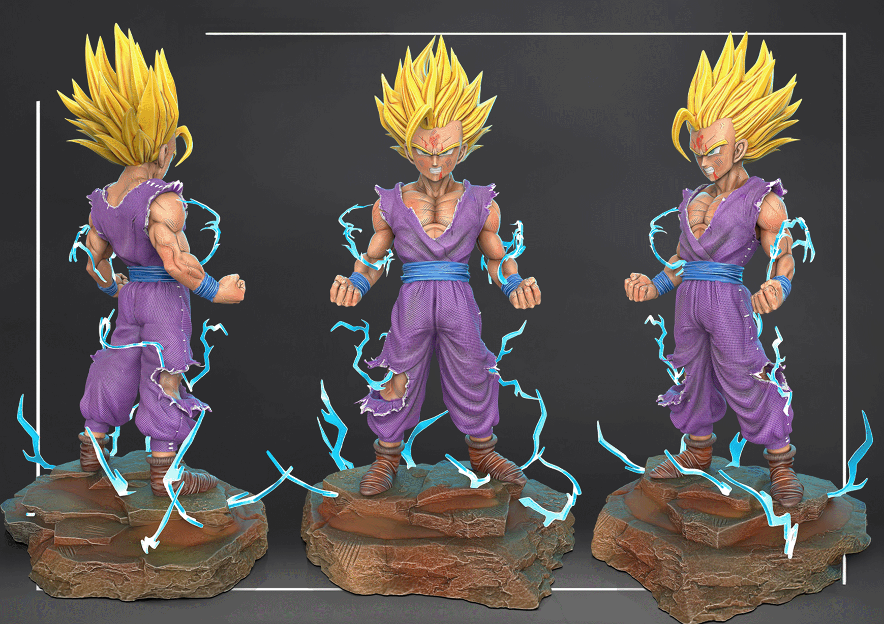 Figurine Gohan SSJ2 a peindre figurine Dragon ball DBZ gohan super saiyan 2 anime manga