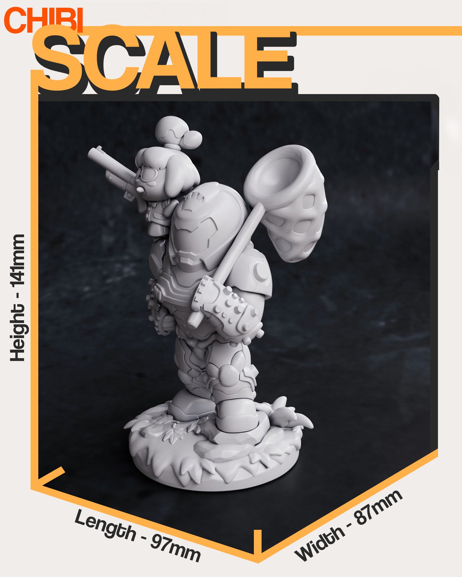 Figurine Isabelle X Doom Slayer à peindre Doom crossing Animal crossing Doom eternal Doom Guy jeux video