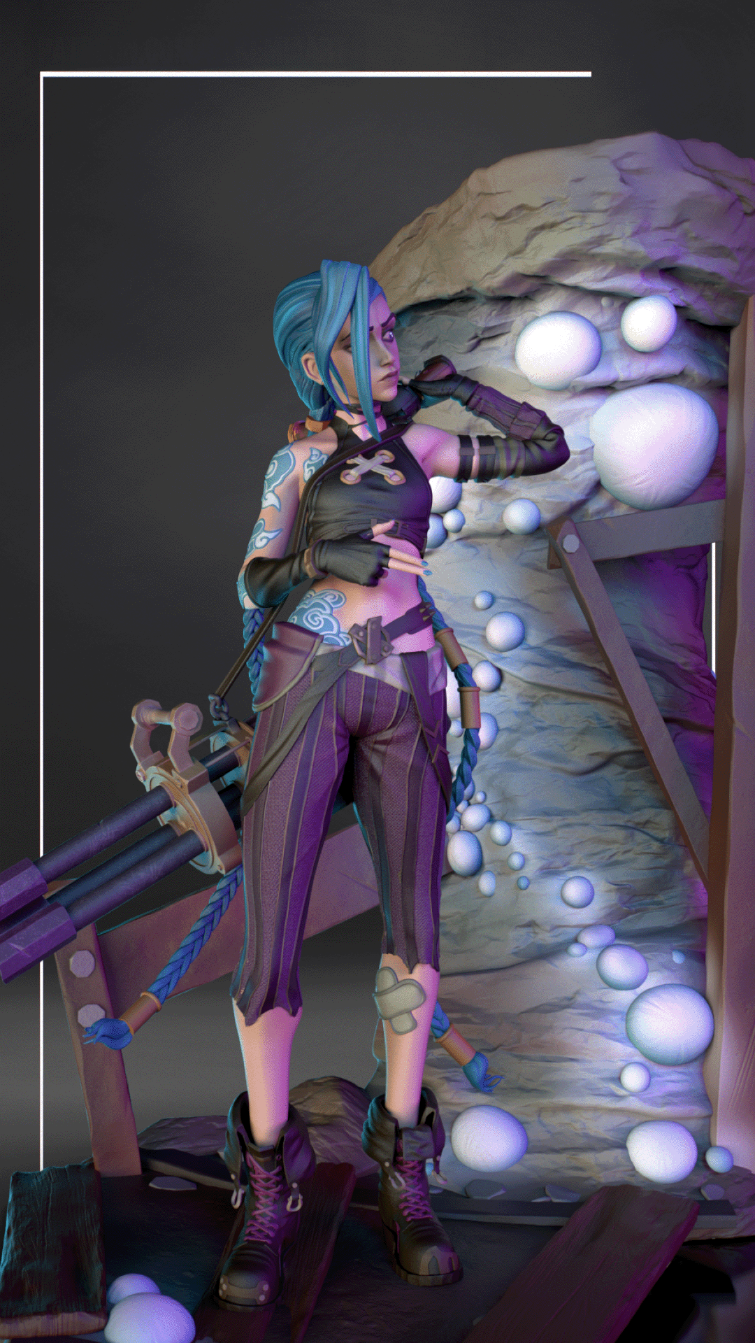 Figurine Jinx a peindre arcane Netflix League of legend serie d'animation