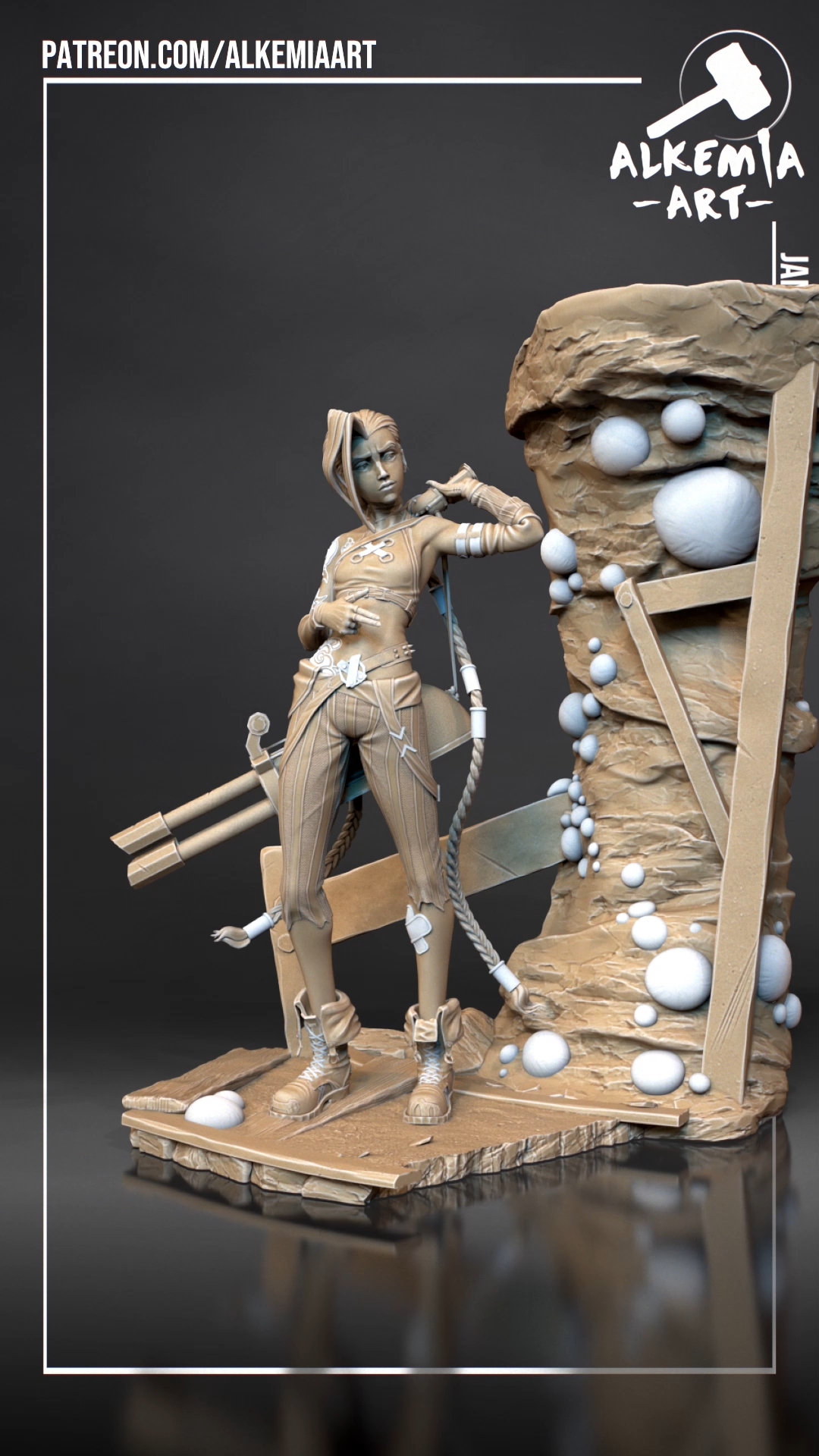 Figurine Jinx a peindre arcane Netflix League of legend serie d'animation