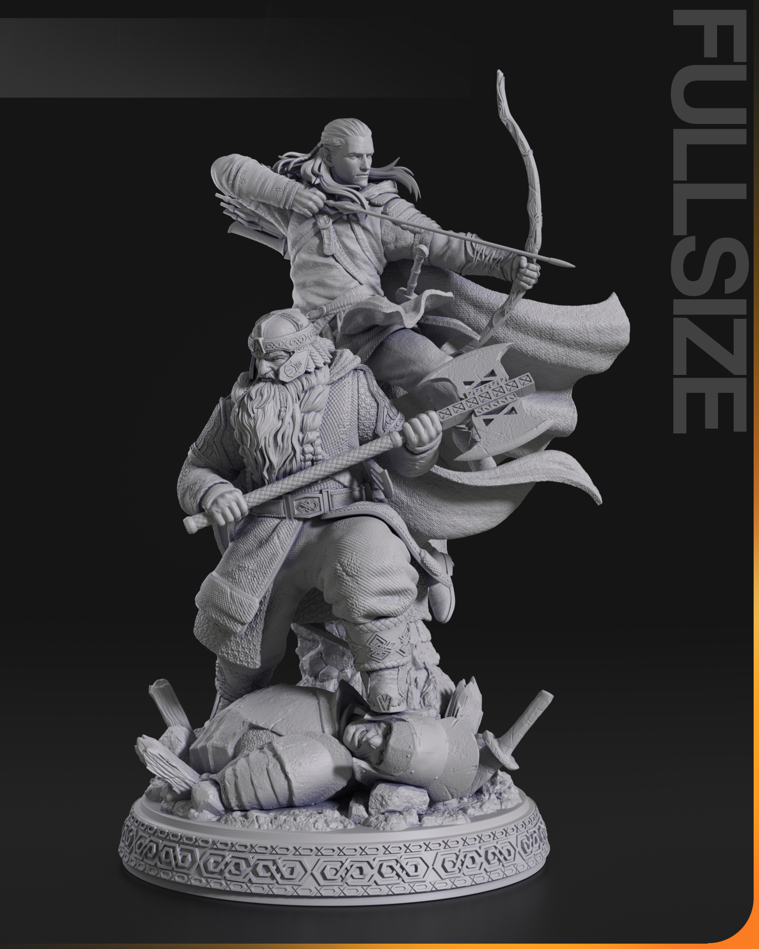 figurine prête à peindre Gimli et Legolas le seigneur des anneaux Elf Nain série Films Livre