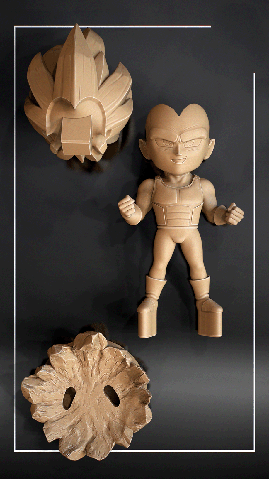 Figurine végéta SSJ3 a peindre Figurine végéta super syan 3 anime manga Dragon Ball
