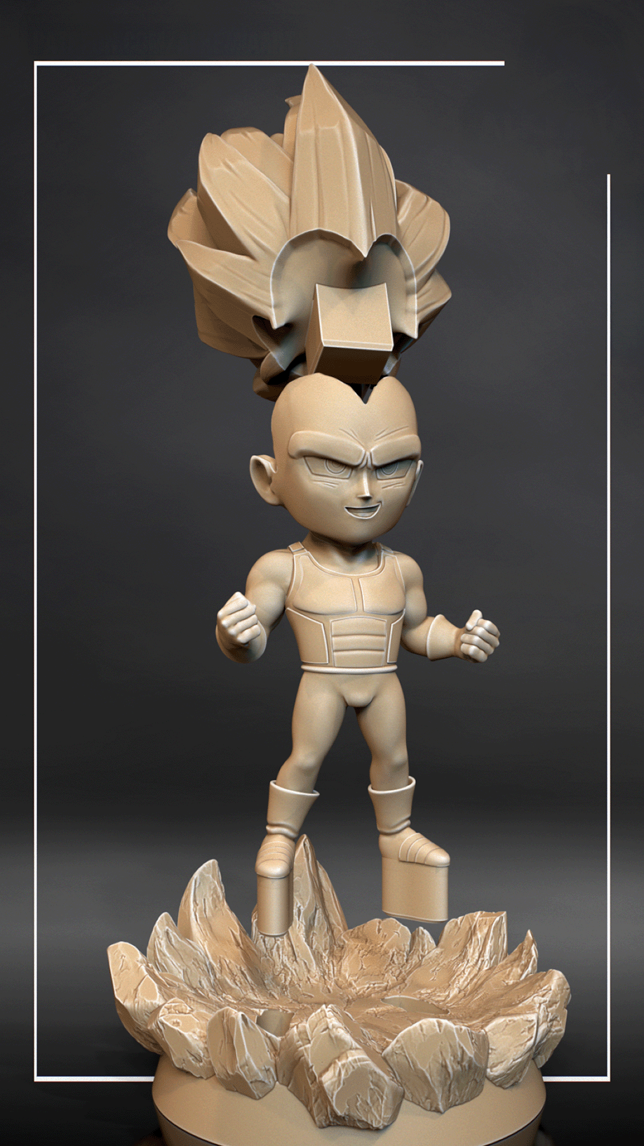 Figurine végéta SSJ3 a peindre Figurine végéta super syan 3 anime manga Dragon Ball