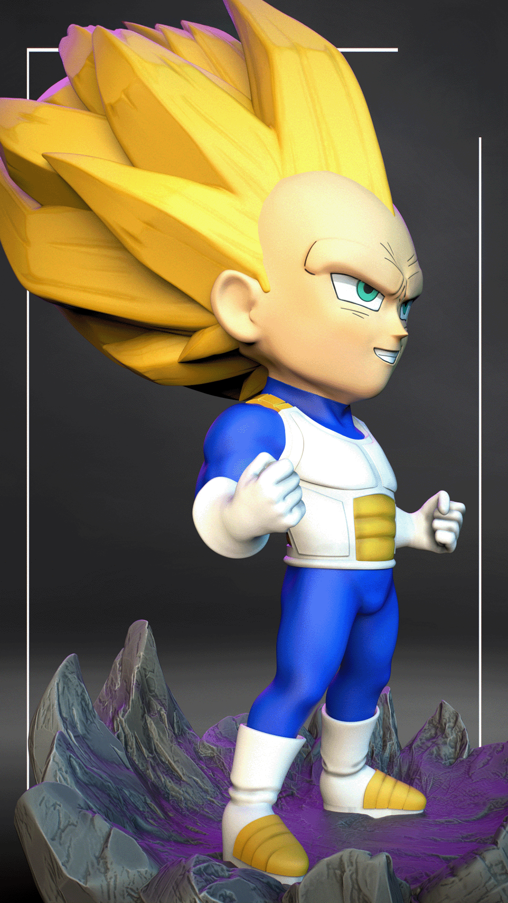 Figurine végéta SSJ3 a peindre Figurine végéta super syan 3 anime manga Dragon Ball