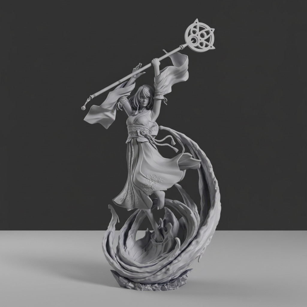 Figurine Yuna de Final Fantasy X à peindre