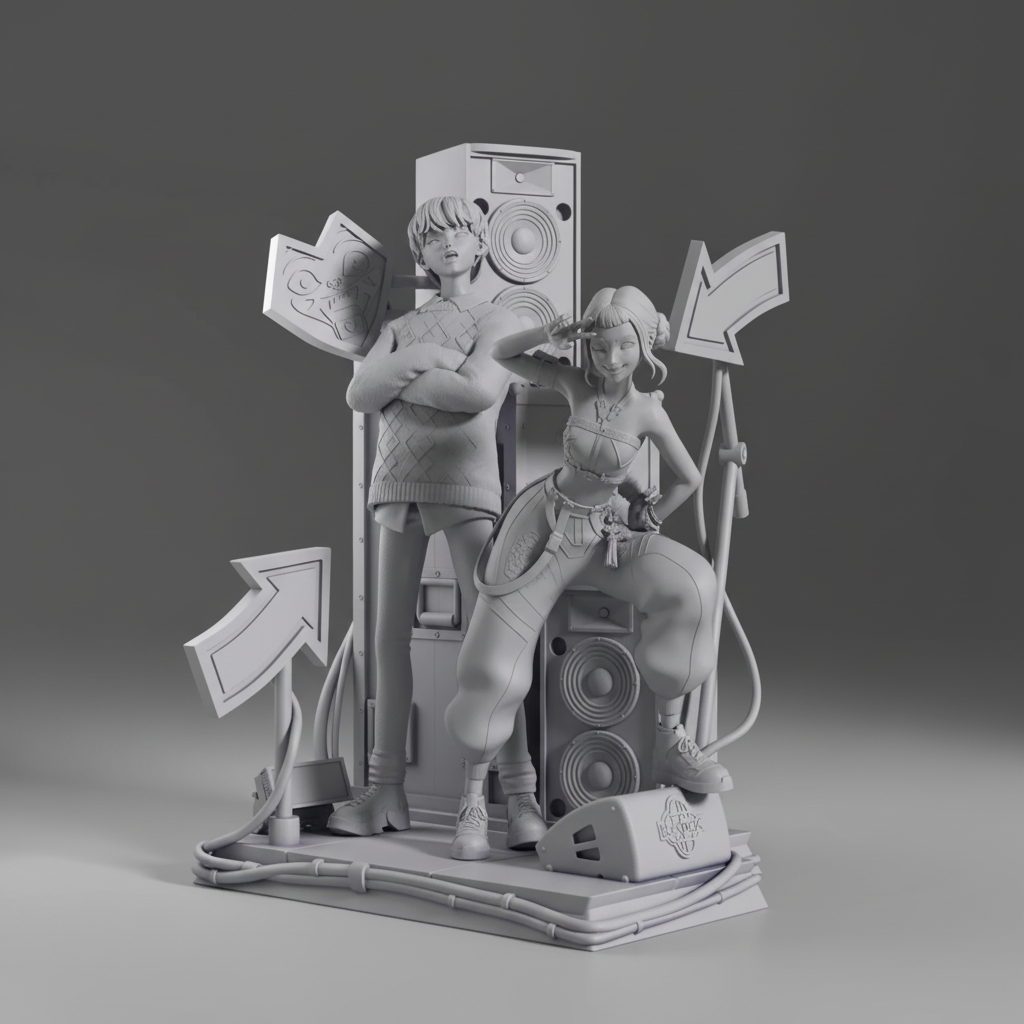 Figurine Zoey et Baby Saja à peindre Figurine Kpop Demon Hunters Figurine Anime Netflix