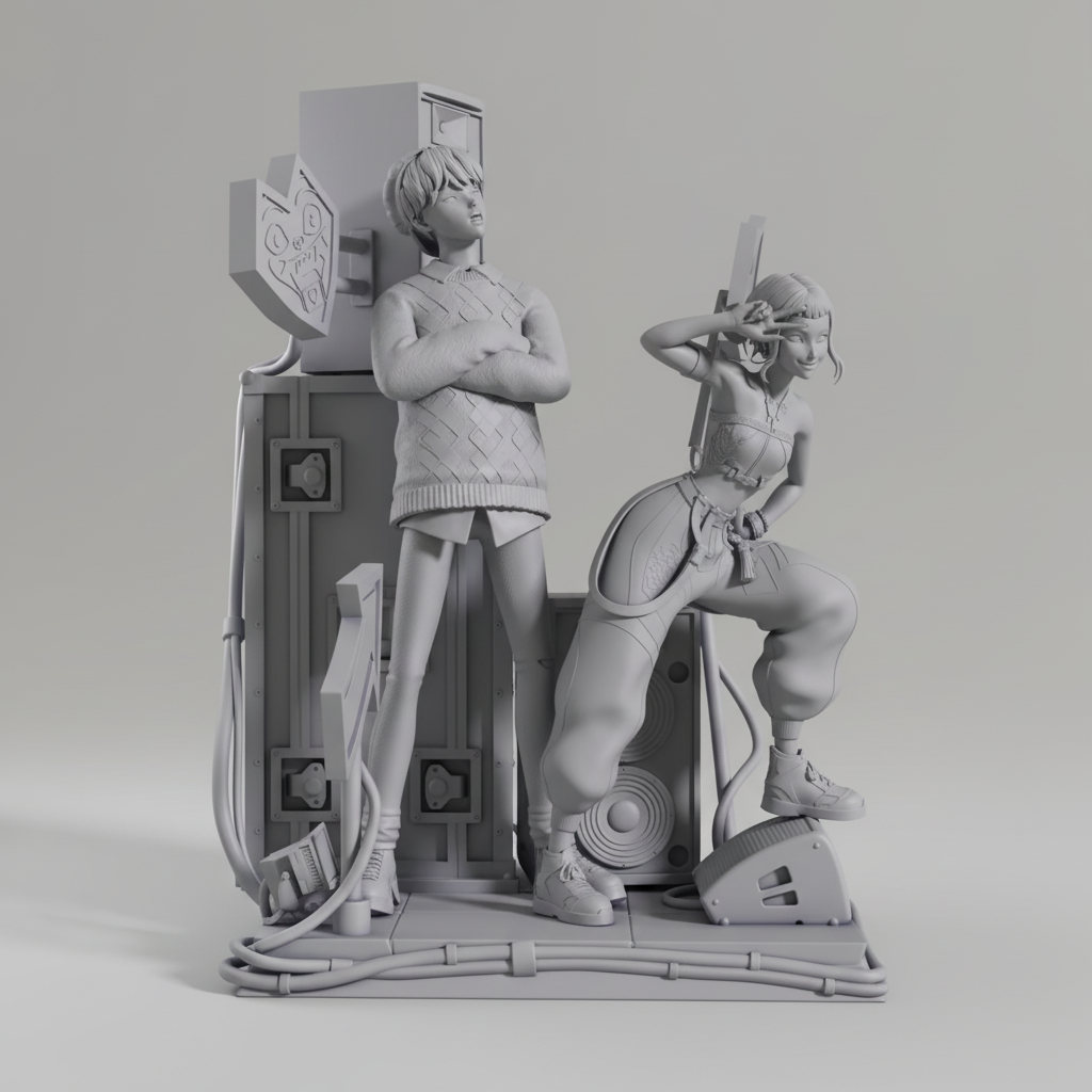 Figurine Zoey et Baby Saja à peindre Figurine Kpop Demon Hunters Figurine Anime Netflix