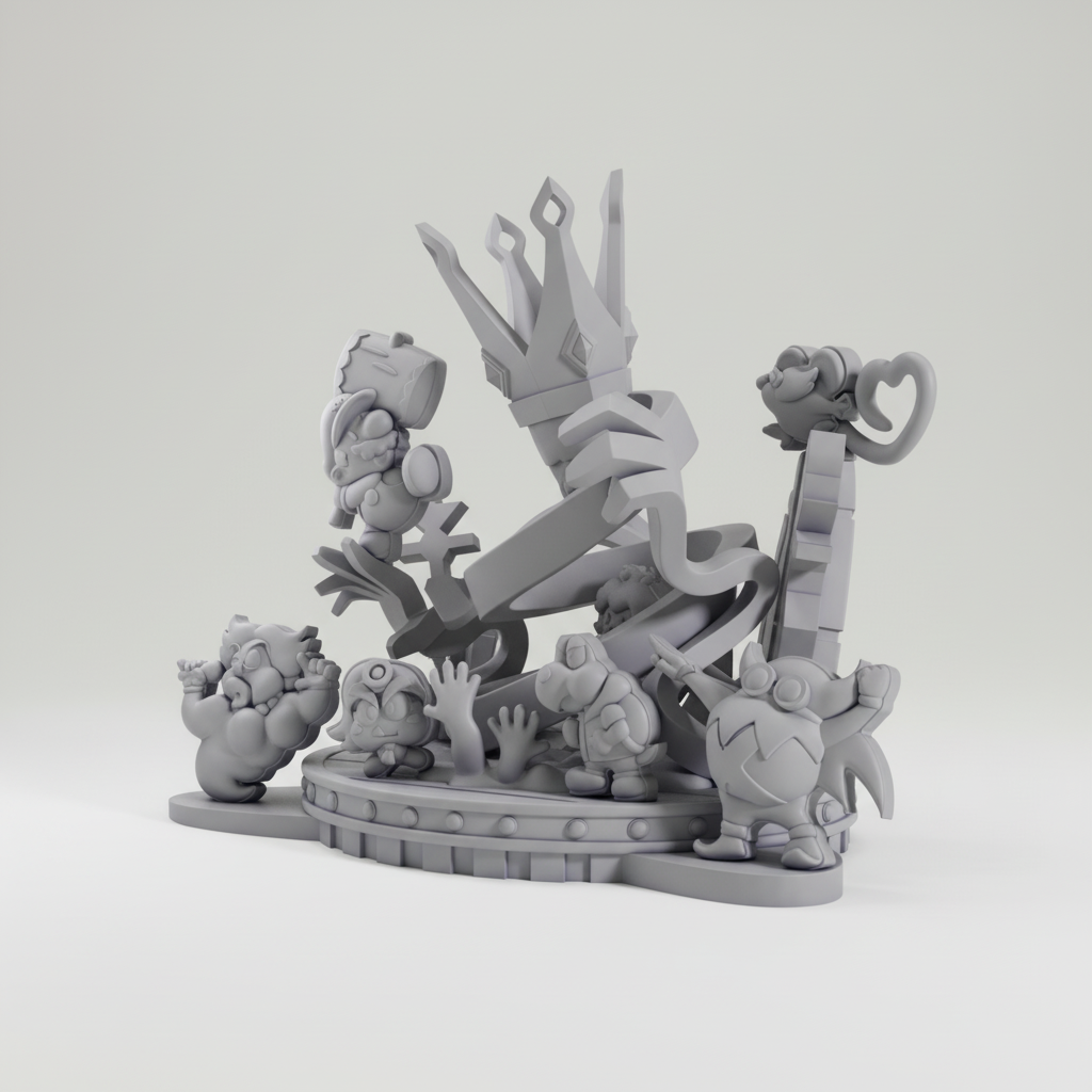 Diorama Chibi Super Mario Odyssey à peindre