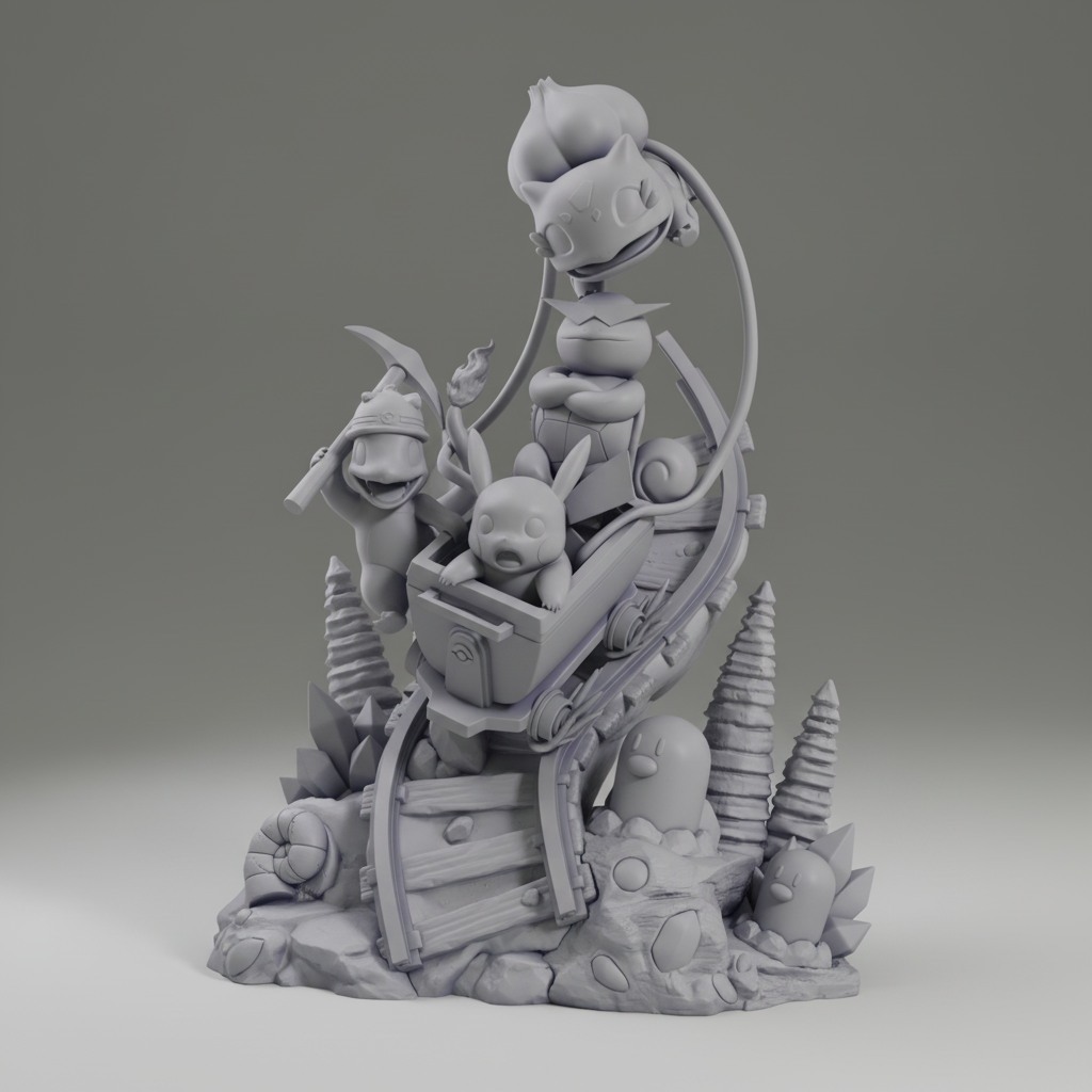 Diorama Pokémon Miners à peindre
