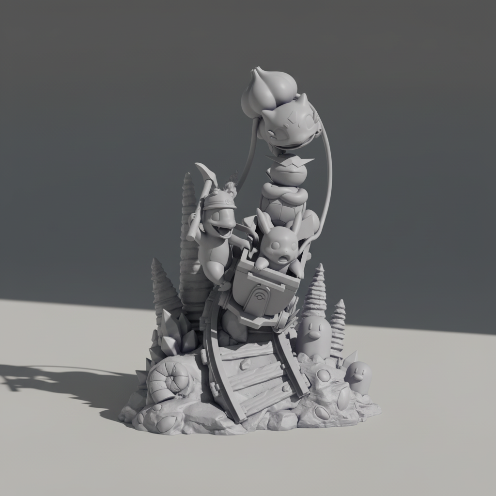 Diorama Pokémon Miners à peindre