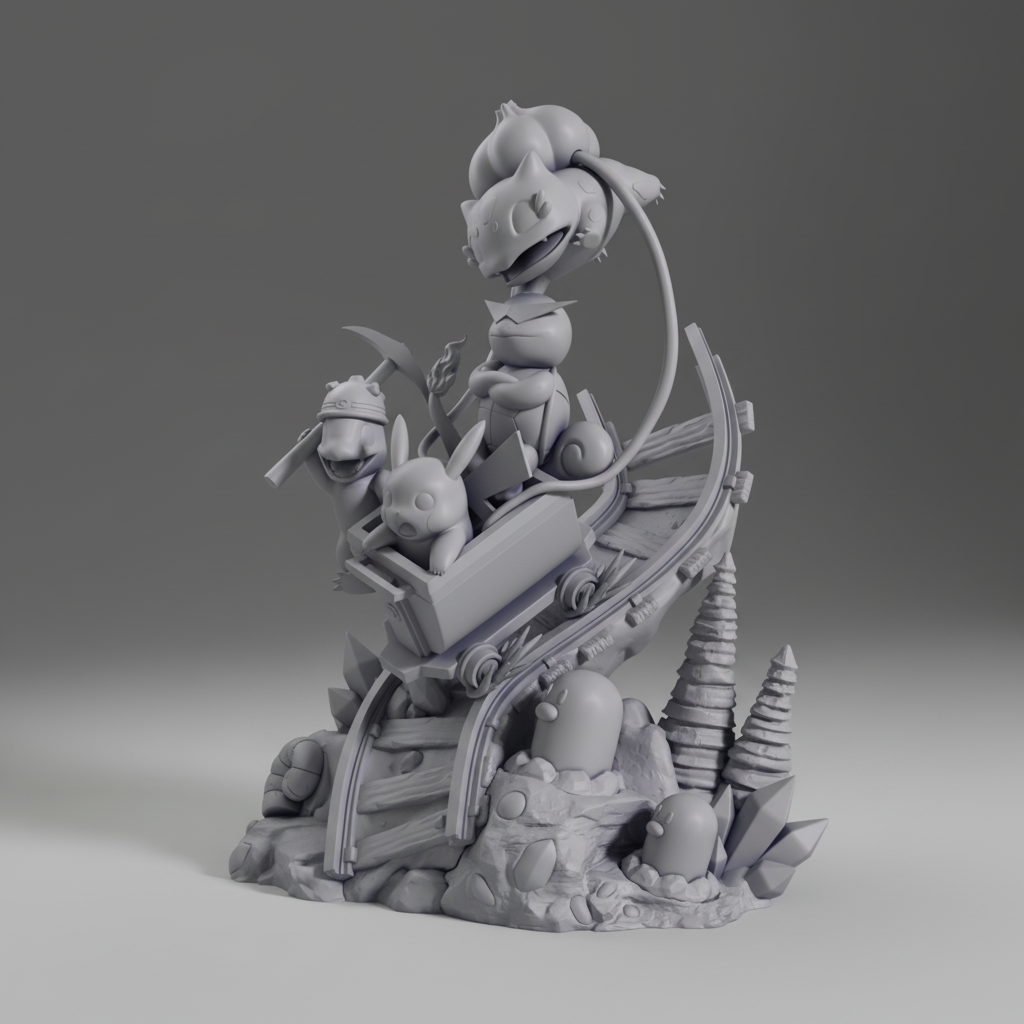 Diorama Pokémon Miners à peindre