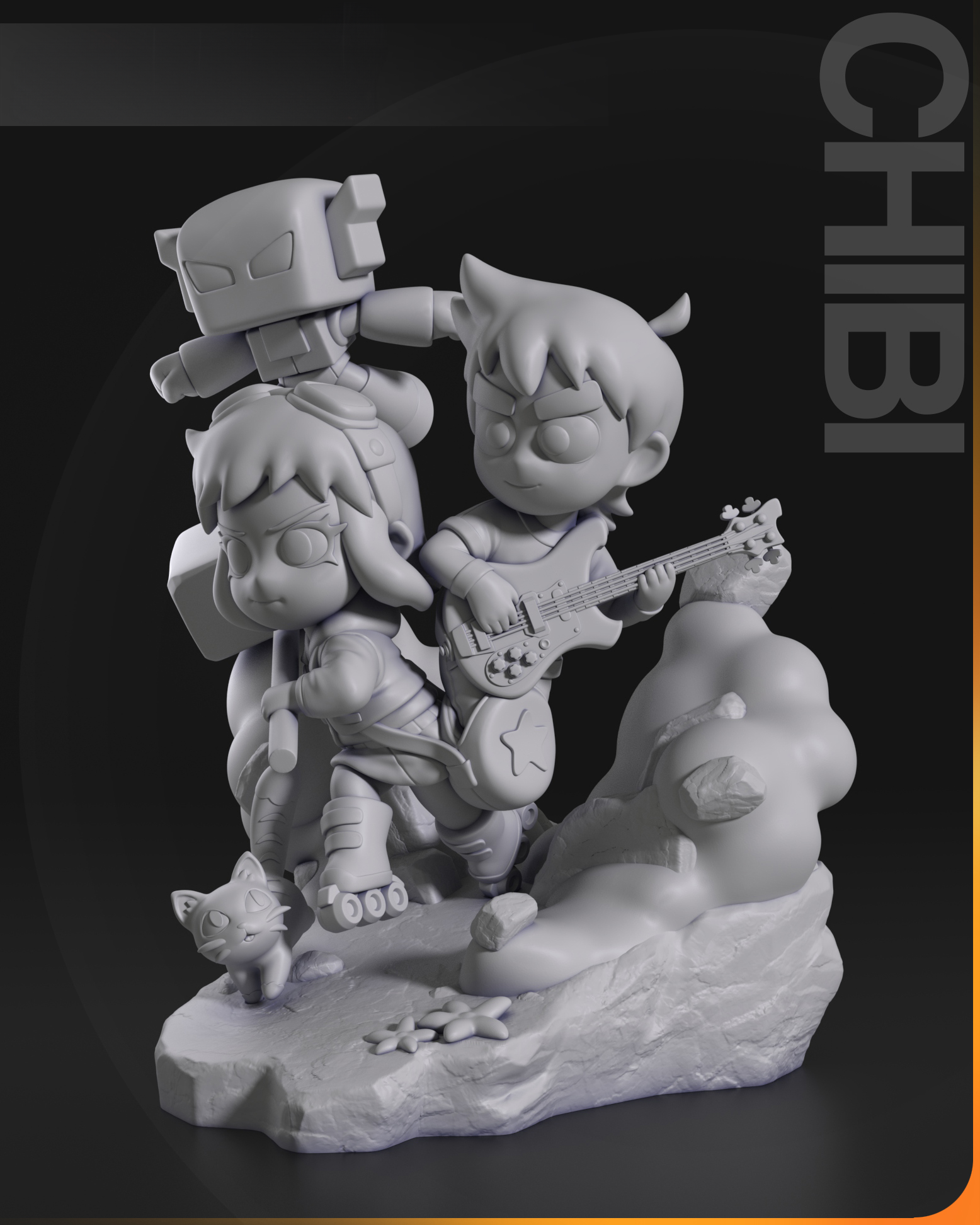 Figurine à peindre Ramona et Scott Pilgrim Anime Comics Netflix Serie