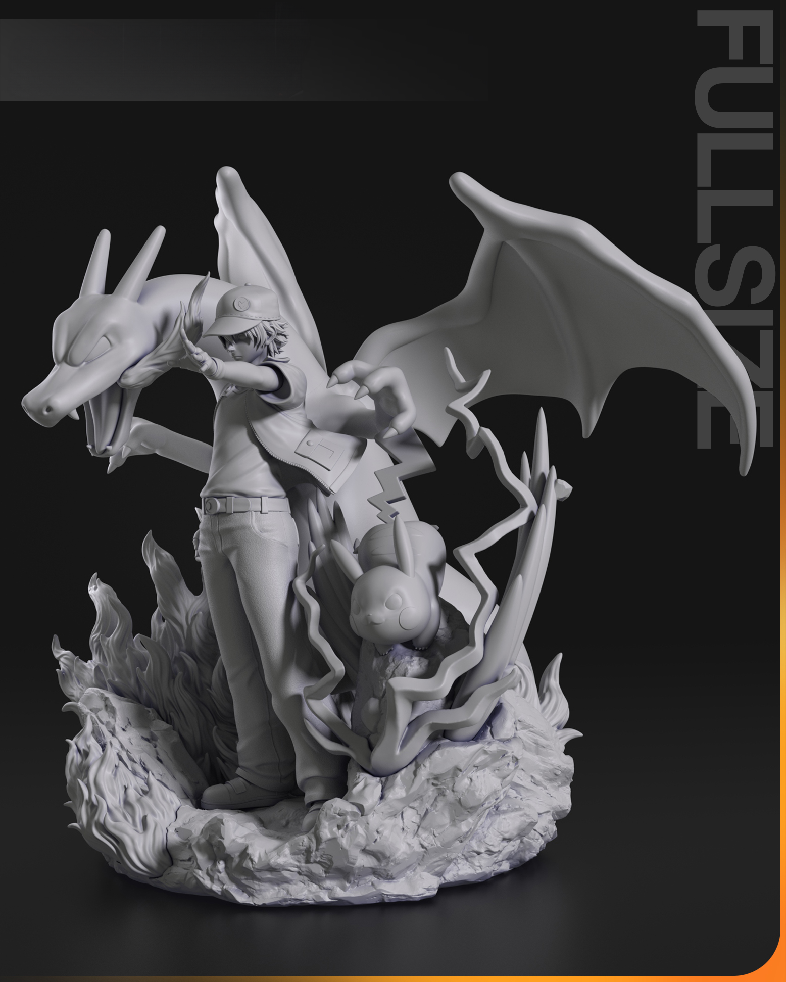 Figurine à peindre Sacha Dracofeu Pikachu Pokémon Manga anime jeux vidéo Nintendo