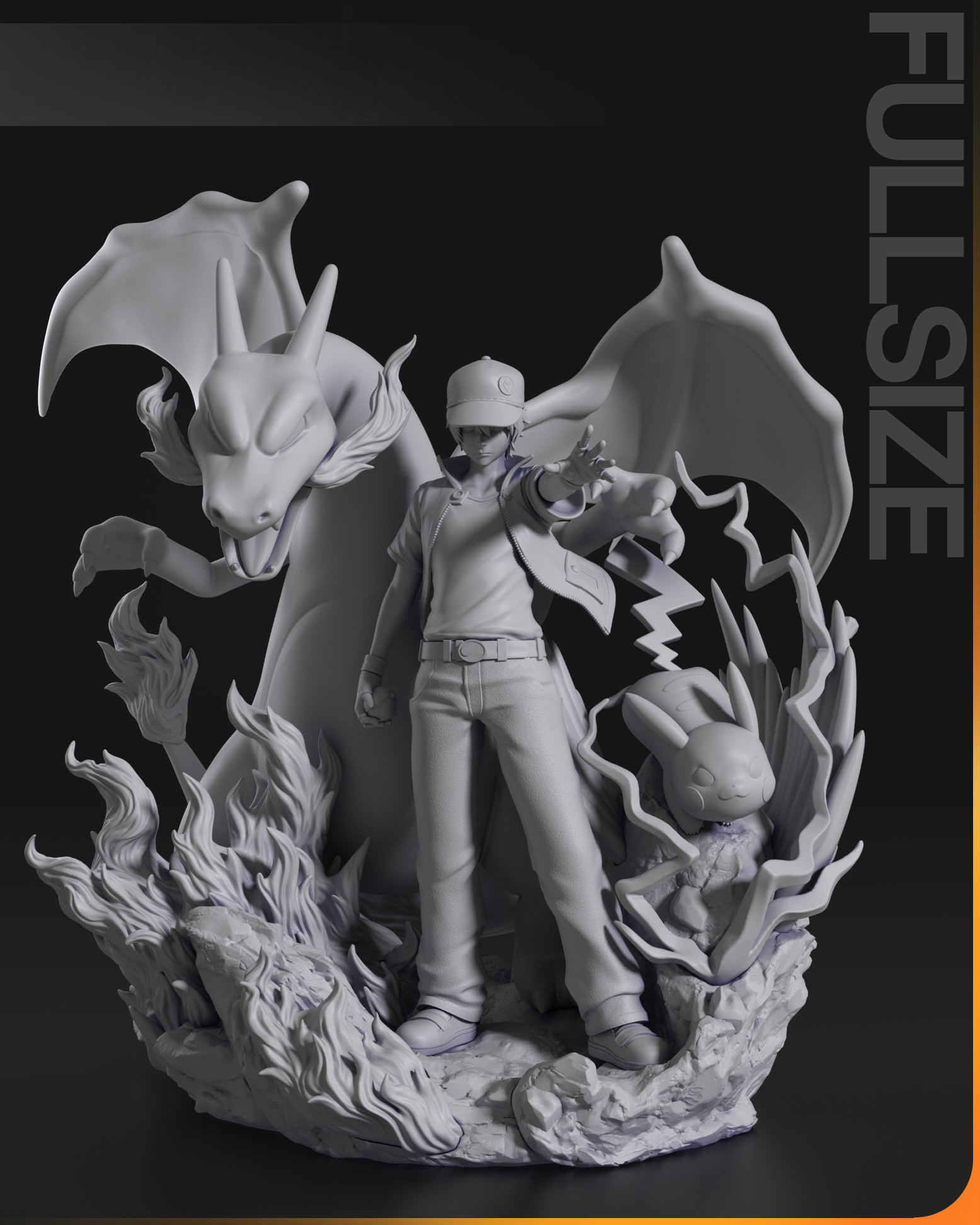 Figurine à peindre Sacha Dracofeu Pikachu Pokémon Manga anime jeux vidéo Nintendo
