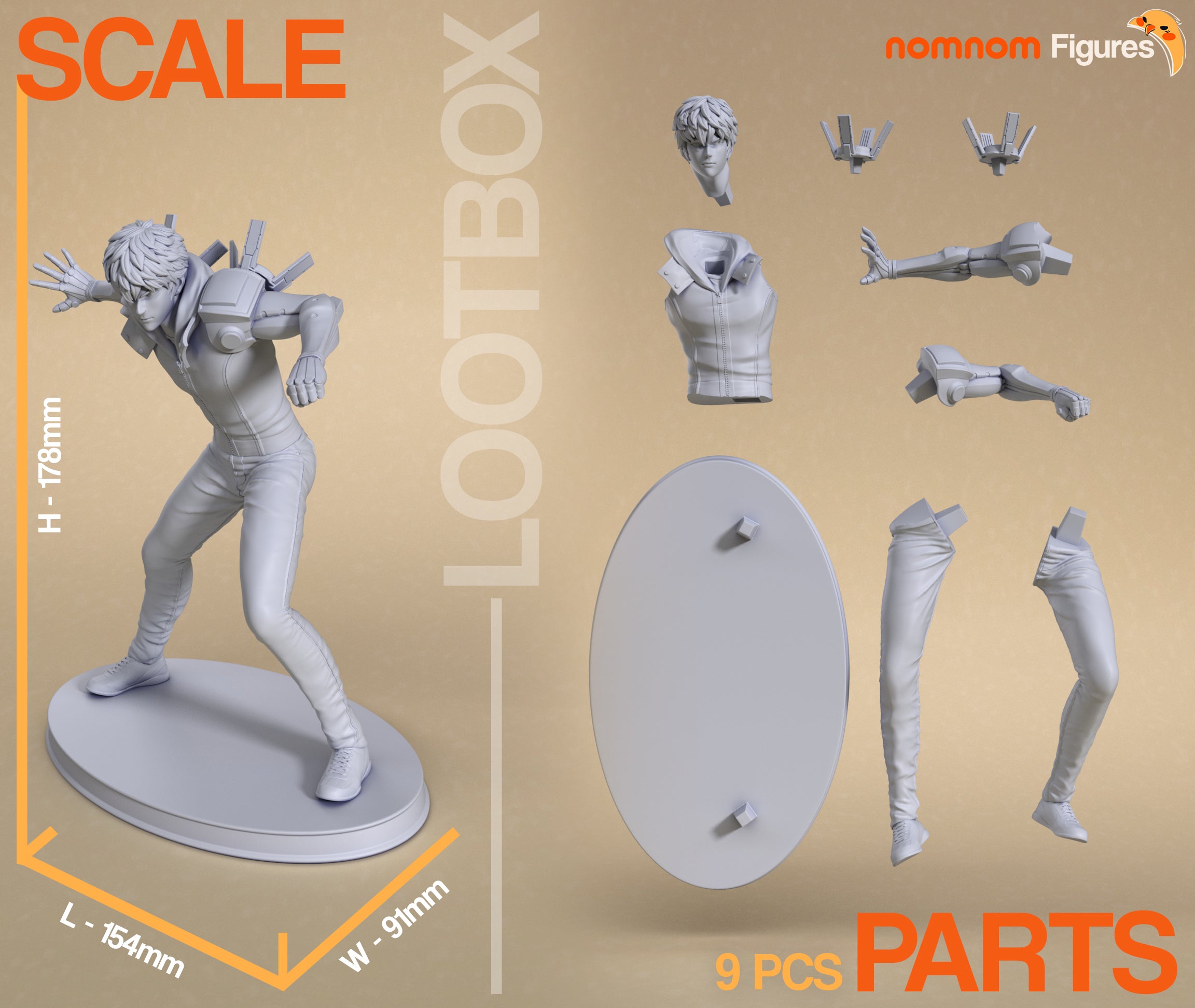 Figurine Genos One Punch Man a peindre Anime Manga