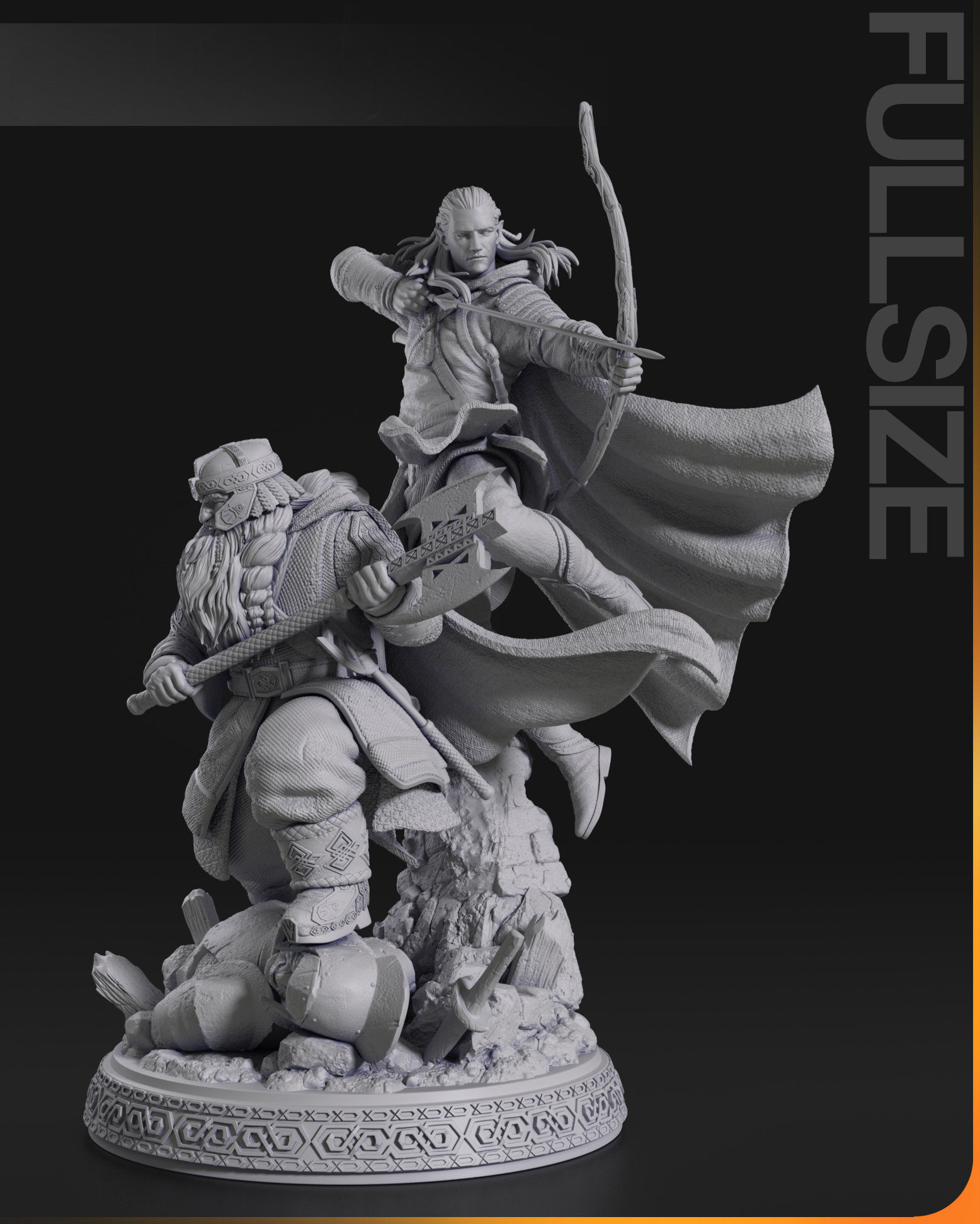 figurine prête à peindre Gimli et Legolas le seigneur des anneaux Elf Nain série Films Livre