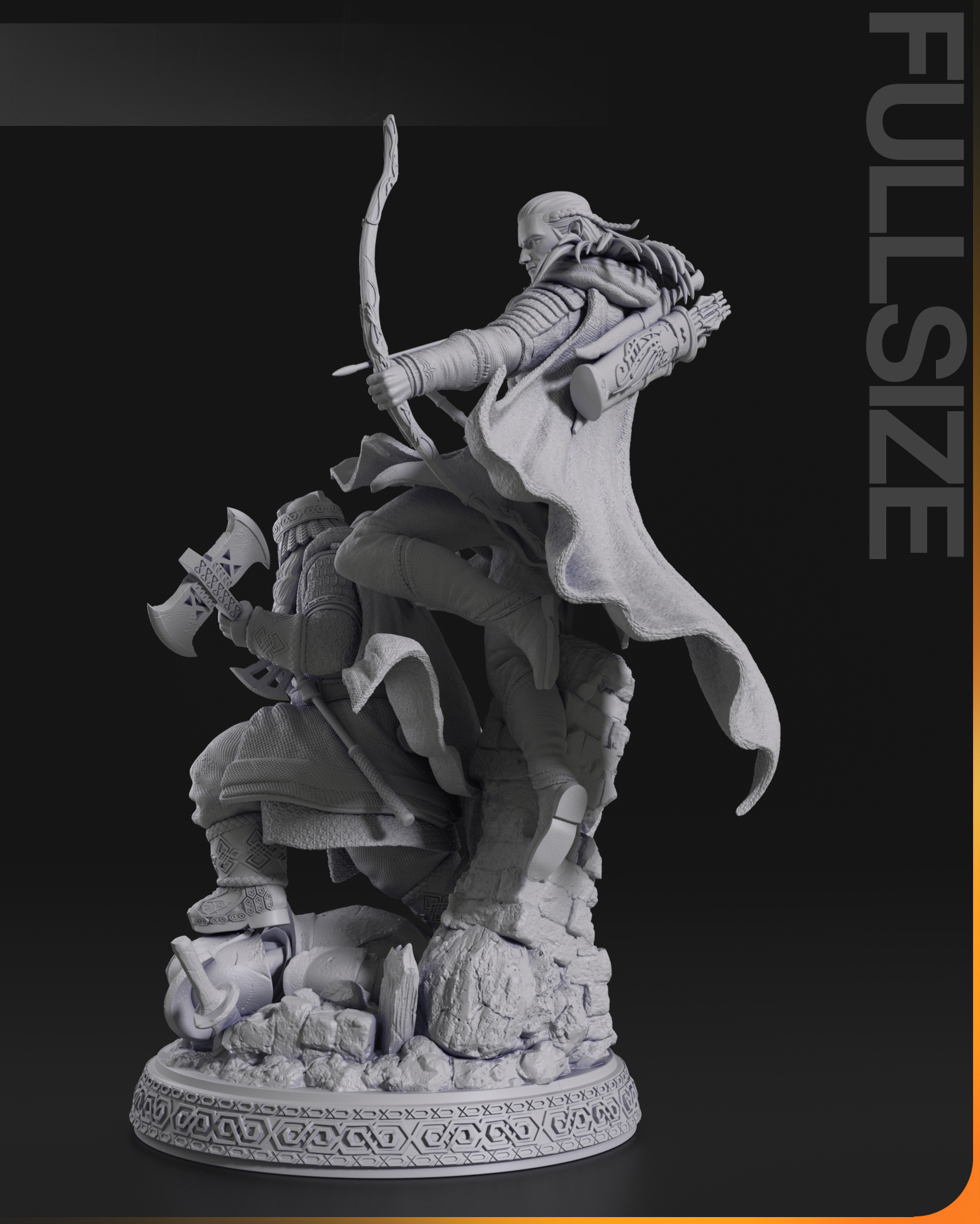 figurine prête à peindre Gimli et Legolas le seigneur des anneaux Elf Nain série Films Livre
