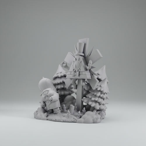 Figurine Bill Cipher Gravity Falls chibi à peindre