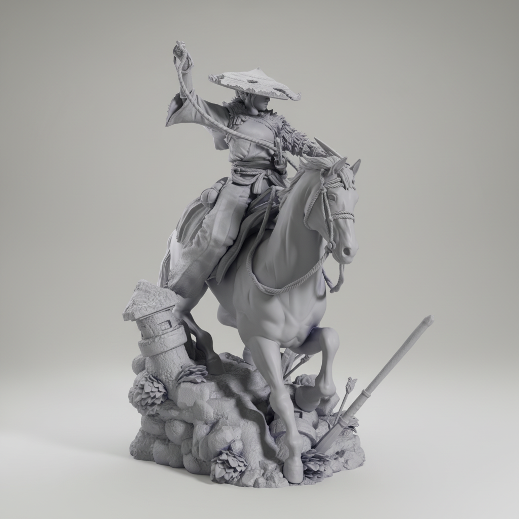 Figurine Guerrier Samouraï à cheval