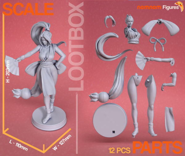 Figurine Mai shiranui Street Fighter 6 a peindre the king of fighters Fatal fury street fight combat jeux video retro