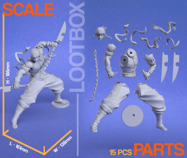 Figurine Tengen Uzui Demon slayer a peindre figurine manga figurine anime
