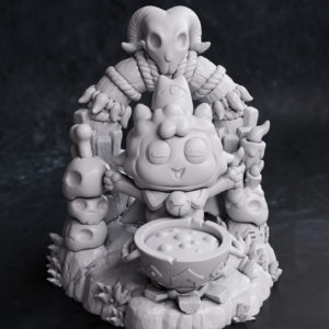 Figurine cult of the lamb a peindre jeux video Steam indie game