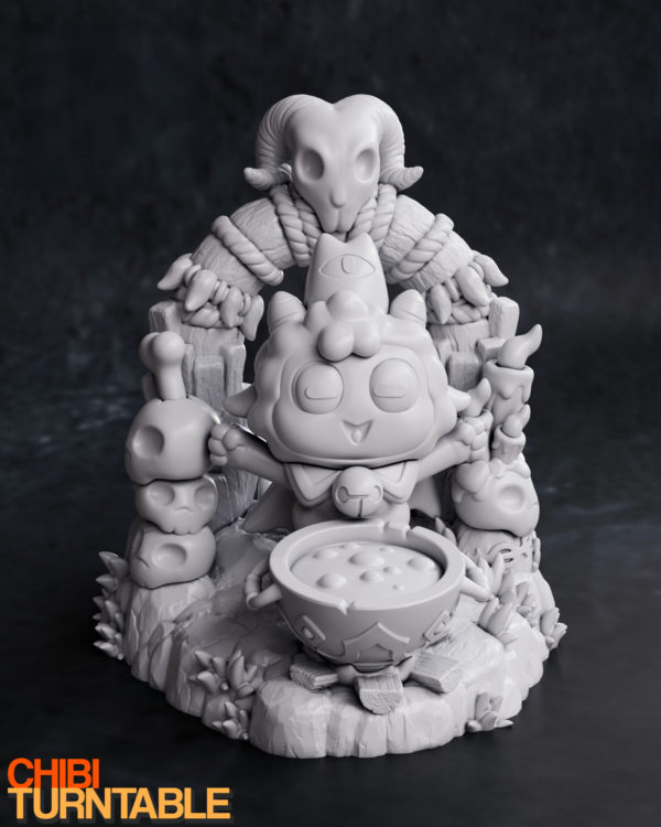 Figurine cult of the lamb a peindre jeux video Steam indie game