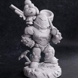 Figurine Isabelle X Doom Slayer à peindre Doom crossing Animal crossing Doom eternal Doom Guy jeux video