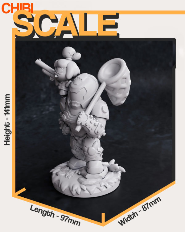 Figurine Isabelle X Doom Slayer à peindre Doom crossing Animal crossing Doom eternal Doom Guy jeux video