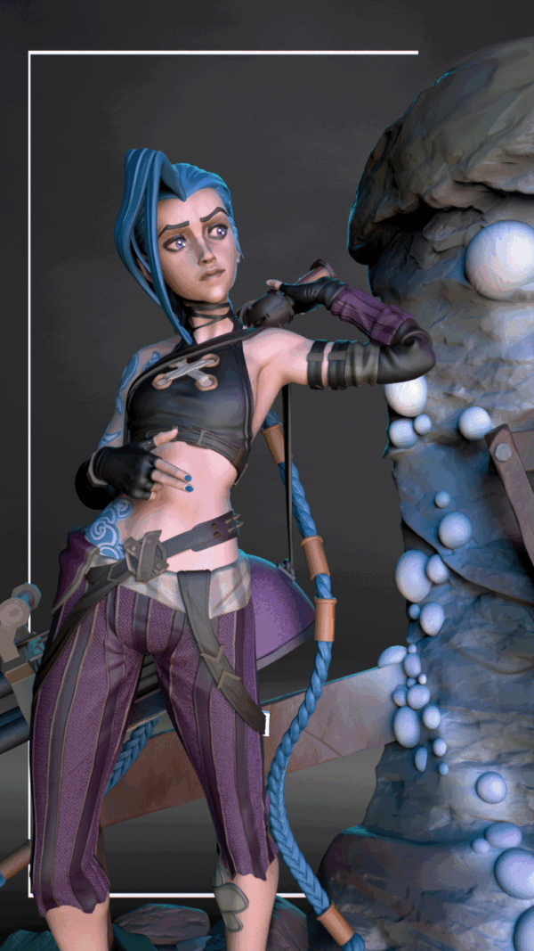 Figurine Jinx a peindre arcane Netflix League of legend serie d'animation