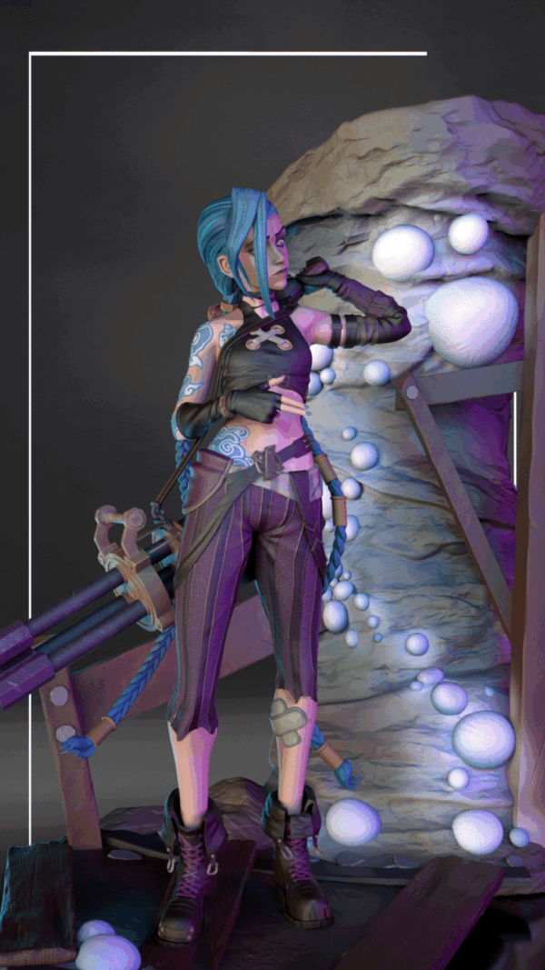 Figurine Jinx a peindre arcane Netflix League of legend serie d'animation